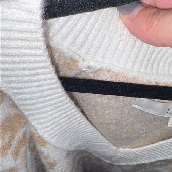 LOFT Women Brown Winter Leopard Print V Neck Pullover Sweater - Size S - Picture 6 of 6